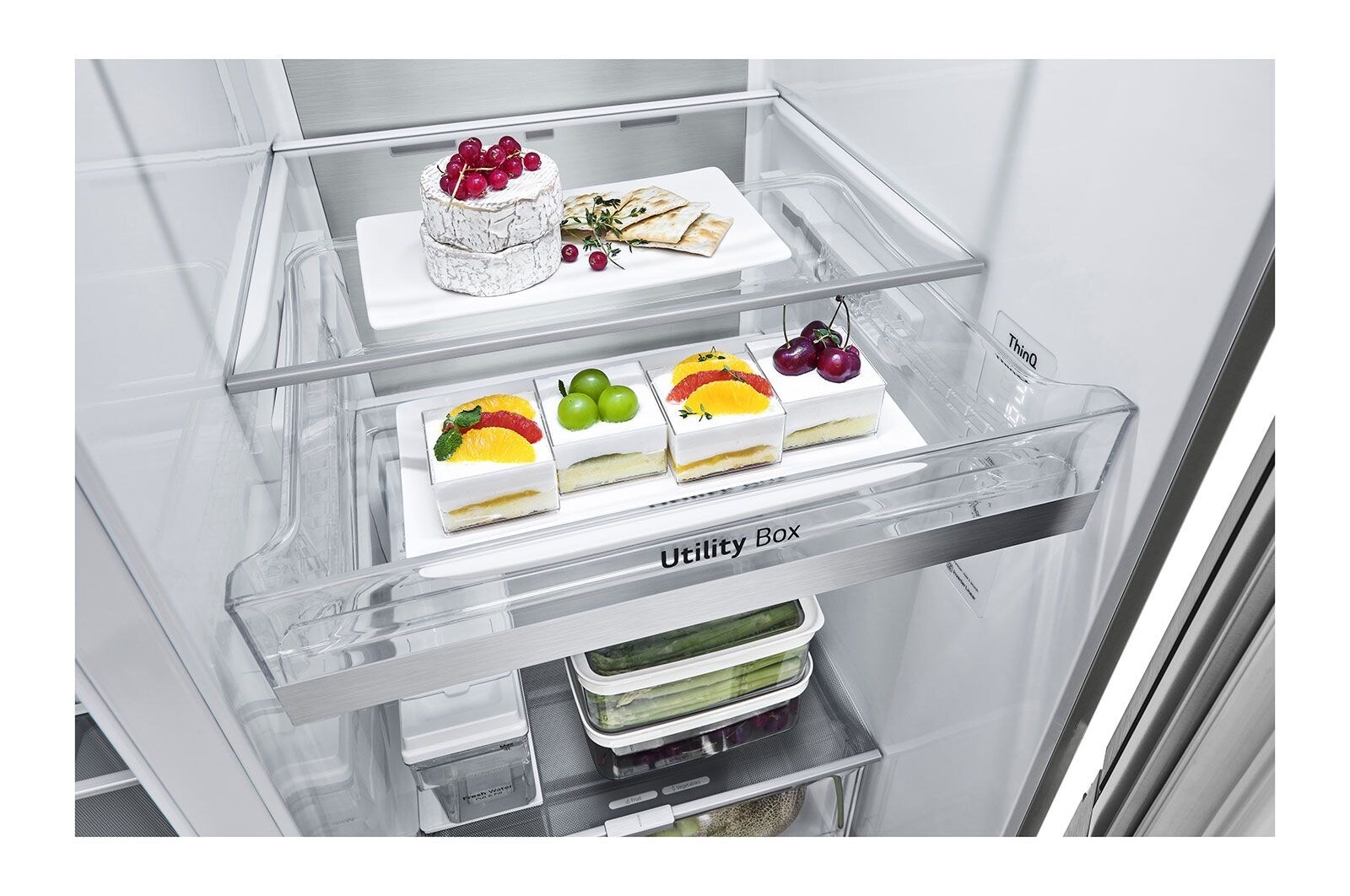 LG Frigorífico Americano Instaview™ ThinQ™, 635L, Sin Toma de Agua - Acero, GSXV91BSAE