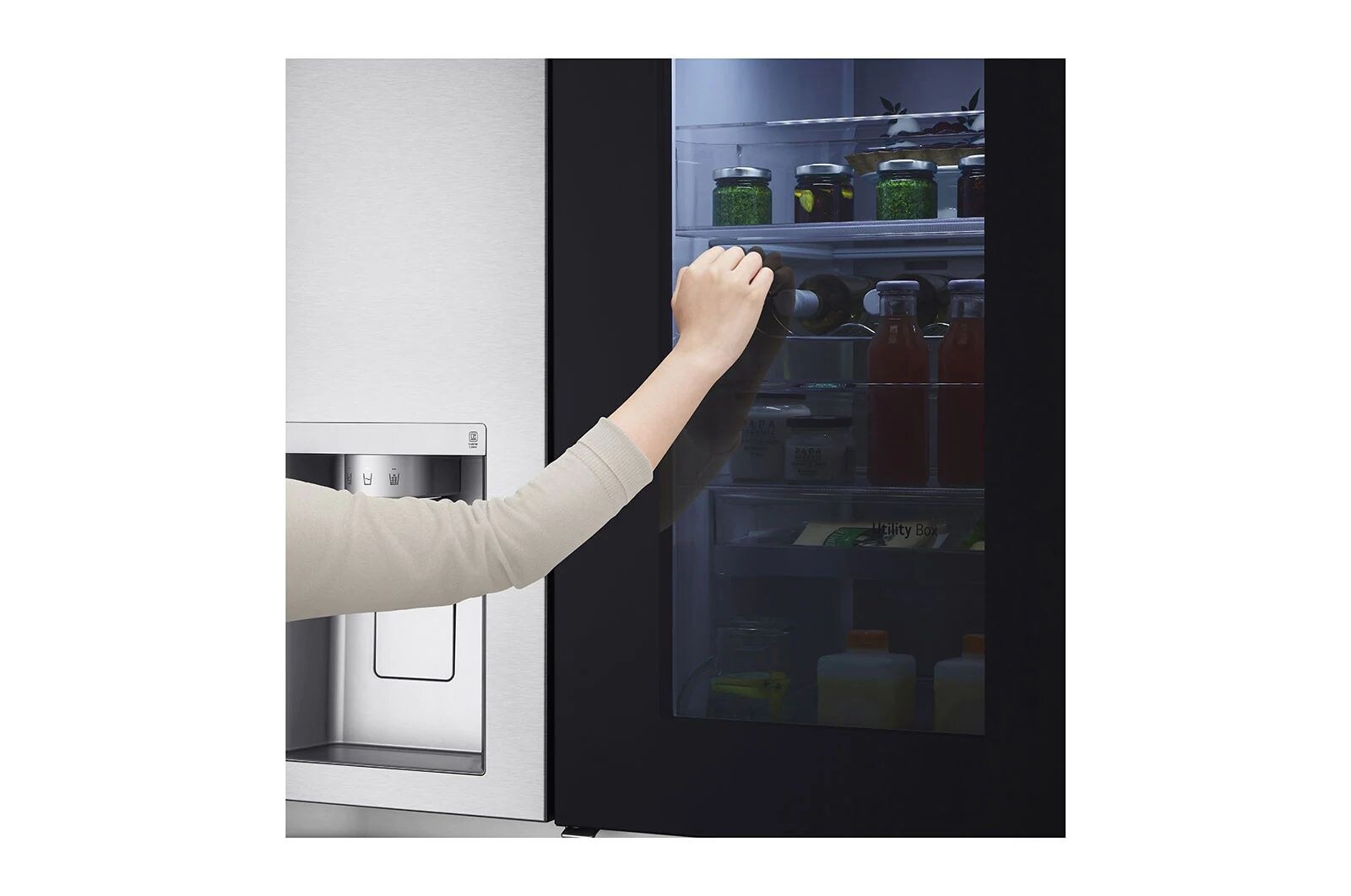 LG Frigorífico Americano Instaview™ ThinQ™, 635L, Sin Toma de Agua - Acero, GSXV91BSAE