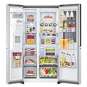 LG Frigorífico Americano Instaview™ ThinQ™, 635L, Sin Toma de Agua - Acero, GSXV91BSAE