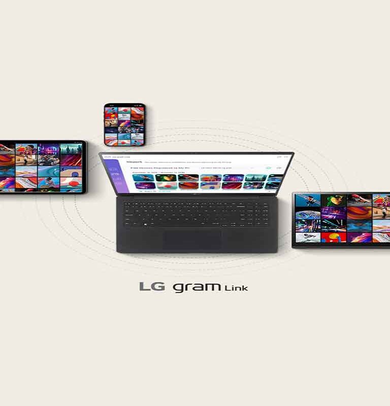 LG gram Pro permite rendimiento de nivel profesional. La caracterísitca gram Link te permite conectar con dispositivos iOS y Android.