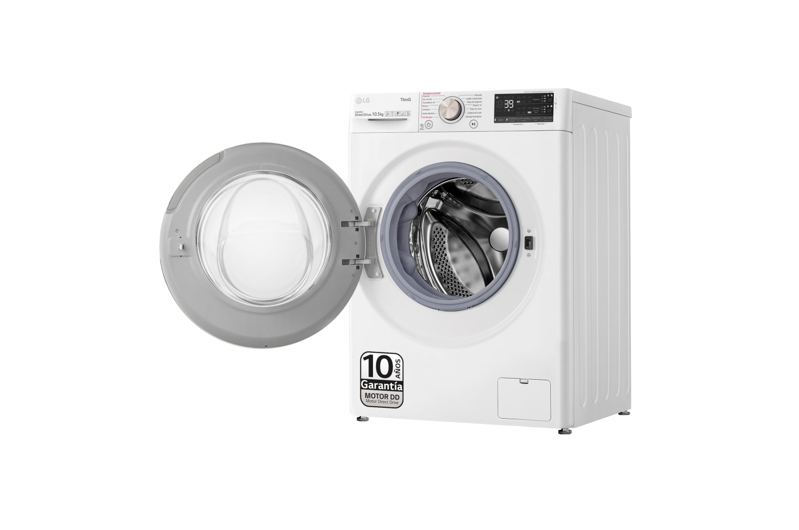 LG Lavadora inteligente  AI Direct Drive TM,<br> TurboWash 360º,  con autodosificación de detergente, 10,5kg, 1600rpm,<br> Clasificación Un 10% más eficiente que  A<br> Blanca, Serie 750, F6WV7510PRW