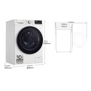 LG Lavadora inteligente  AI Direct Drive TM,<br> TurboWash 360º,  con autodosificación de detergente, 10,5kg, 1600rpm,<br> Clasificación Un 10% más eficiente que  A<br> Blanca, Serie 750, F6WV7510PRW