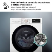 LG Lavadora inteligente  AI Direct Drive TM,<br> TurboWash 360º,  con autodosificación de detergente, 10,5kg, 1600rpm,<br> Clasificación Un 10% más eficiente que  A<br> Blanca, Serie 750, F6WV7510PRW