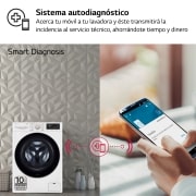 LG Lavadora inteligente  AI Direct Drive TM,<br> TurboWash 360º,  con autodosificación de detergente, 10,5kg, 1600rpm,<br> Clasificación Un 10% más eficiente que  A<br> Blanca, Serie 750, F6WV7510PRW