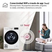 LG Lavadora inteligente  AI Direct Drive TM,<br> TurboWash 360º,  con autodosificación de detergente, 10,5kg, 1600rpm,<br> Clasificación Un 10% más eficiente que  A<br> Blanca, Serie 750, F6WV7510PRW