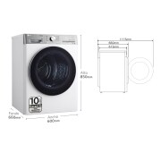 LG Secadora 10kg, C, con Bomba de calor Dual Inverter, Blanca , Serie 900, RH10V9AV2WR