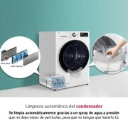 LG Secadora 9kg, C, con Bomba de calor Dual Inverter,  Blanca, Serie 500, RH90V5AV6N