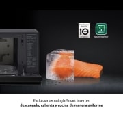 LG Horno Convección Microondas 4 en 1  Smart Inverter, con función freidora de aire,  color Negro 1100W de 39 litros, MJ3965BPS