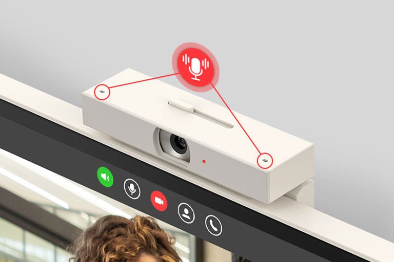 El micrófono dual integrado capta con nitidez tu voz durante las videollamadas.