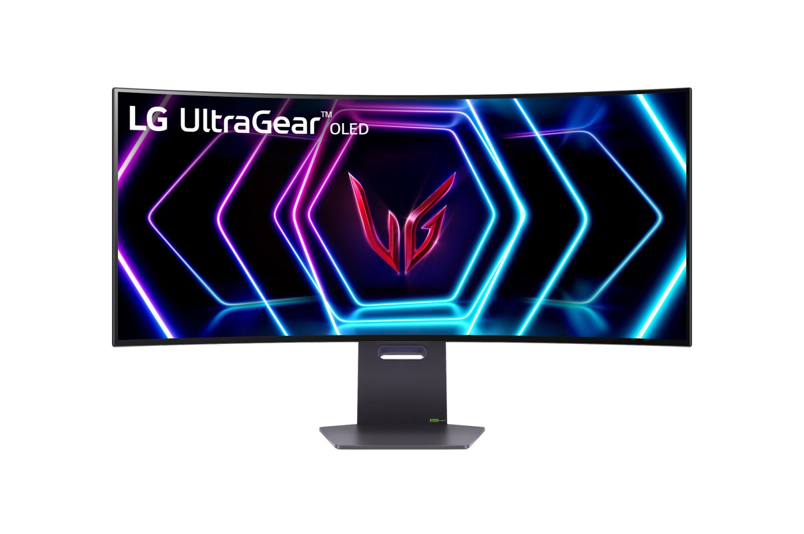 Vista frontal de LG UltraGear™ de 39 pulgadas Monitor Gaming Curvo OLED WQHD de 240Hz | 0.03ms tiempo de respuesta, Compatible con G-SYNC®, FreeSync™ Premium Pro 39GS95QW-B.EEU