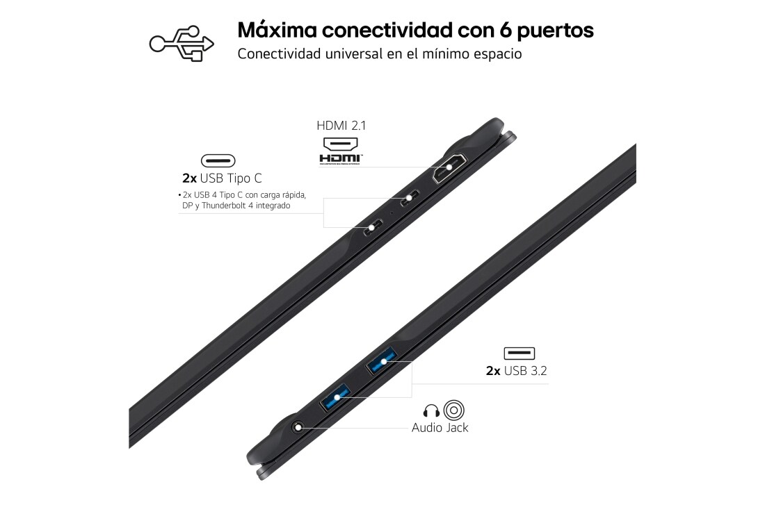 LG gram Pro 2 en 1 de 16 pulgadas Laptop OLED Ligero con Pantalla táctil y 16GB RAM Intel® Core™ Ultra 7 | Windows 11, 512GB SSD, 16T90SP-K.AA75B