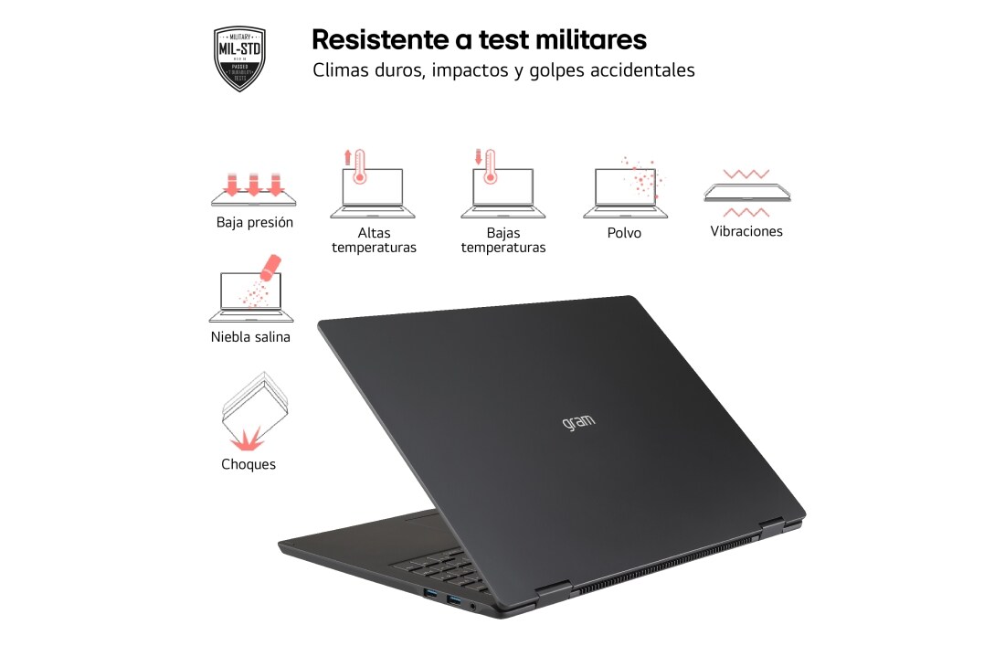 LG gram Pro 2 en 1 de 16 pulgadas Laptop OLED Ligero con Pantalla táctil y 16GB RAM Intel® Core™ Ultra 7 | Windows 11, 512GB SSD, 16T90SP-K.AA75B