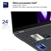 LG gram Pro 2 en 1 de 16 pulgadas Laptop OLED Ligero con Pantalla táctil y 16GB RAM Intel® Core™ Ultra 7 | Windows 11, 512GB SSD, 16T90SP-K.AA75B