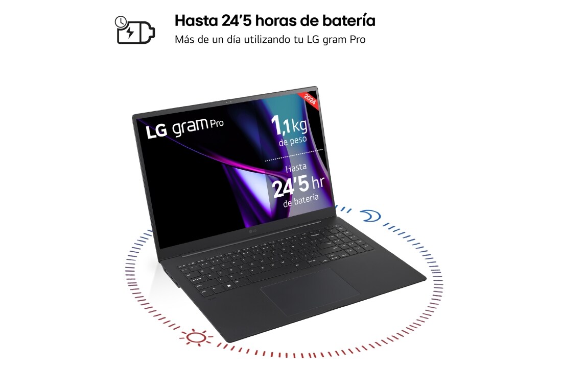 LG gram Pro de 16 pulgadas Laptop Ligero de 32GB RAM Intel® Core™ Ultra 7 | Windows 11, Pantalla IPS Antirreflejo, 16Z90SP-G.AD75B