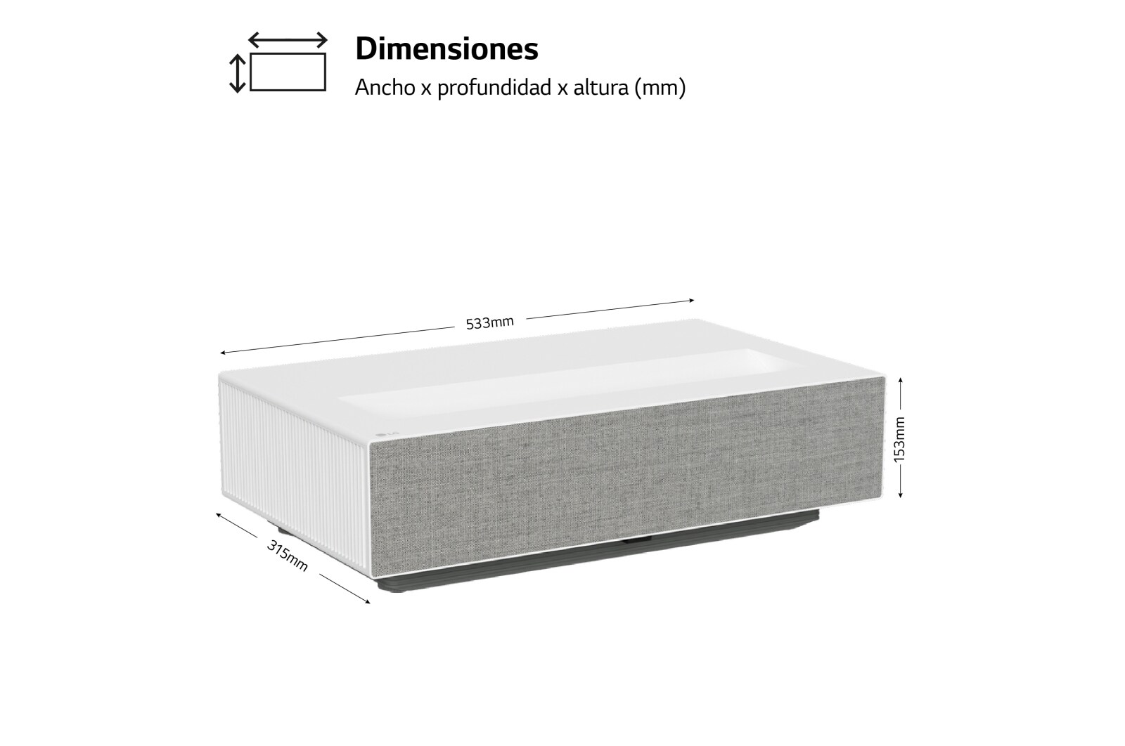 LG Proyector HU715QW - LG CineBeam con SmartTV webOS 6.0 (hasta 120'', fuente Láser, 2.500 lúmenes, 3840 x 2160px, HDR10), HU715QW