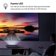 LG Proyector HU715QW - LG CineBeam con SmartTV webOS 6.0 (hasta 120'', fuente Láser, 2.500 lúmenes, 3840 x 2160px, HDR10), HU715QW