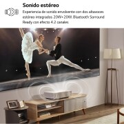LG Proyector HU715QW - LG CineBeam con SmartTV webOS 6.0 (hasta 120'', fuente Láser, 2.500 lúmenes, 3840 x 2160px, HDR10), HU715QW