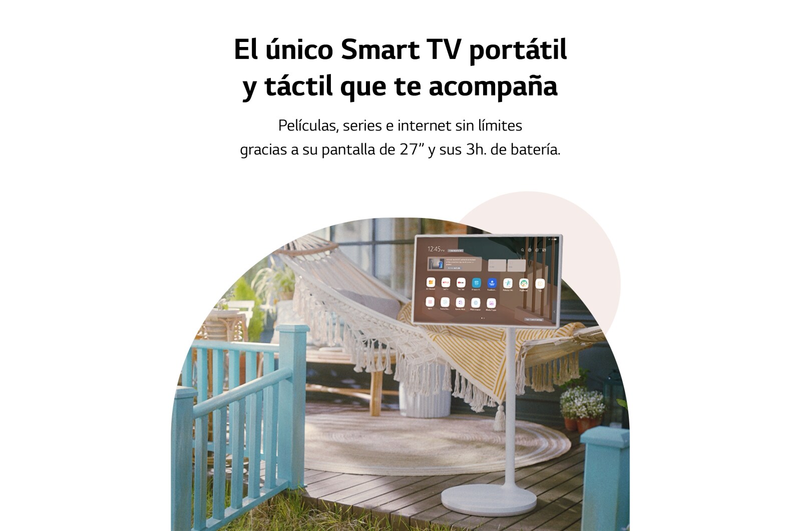 LG  LG StanbyMe el único Smart TV portátil y táctil que te acompaña estés donde estés., 27ART10AKPL