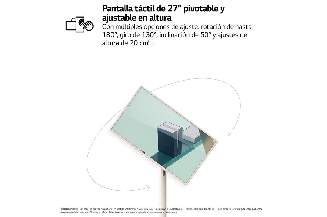 LG  LG StanbyMe el único Smart TV portátil y táctil que te acompaña estés donde estés., 27ART10AKPL