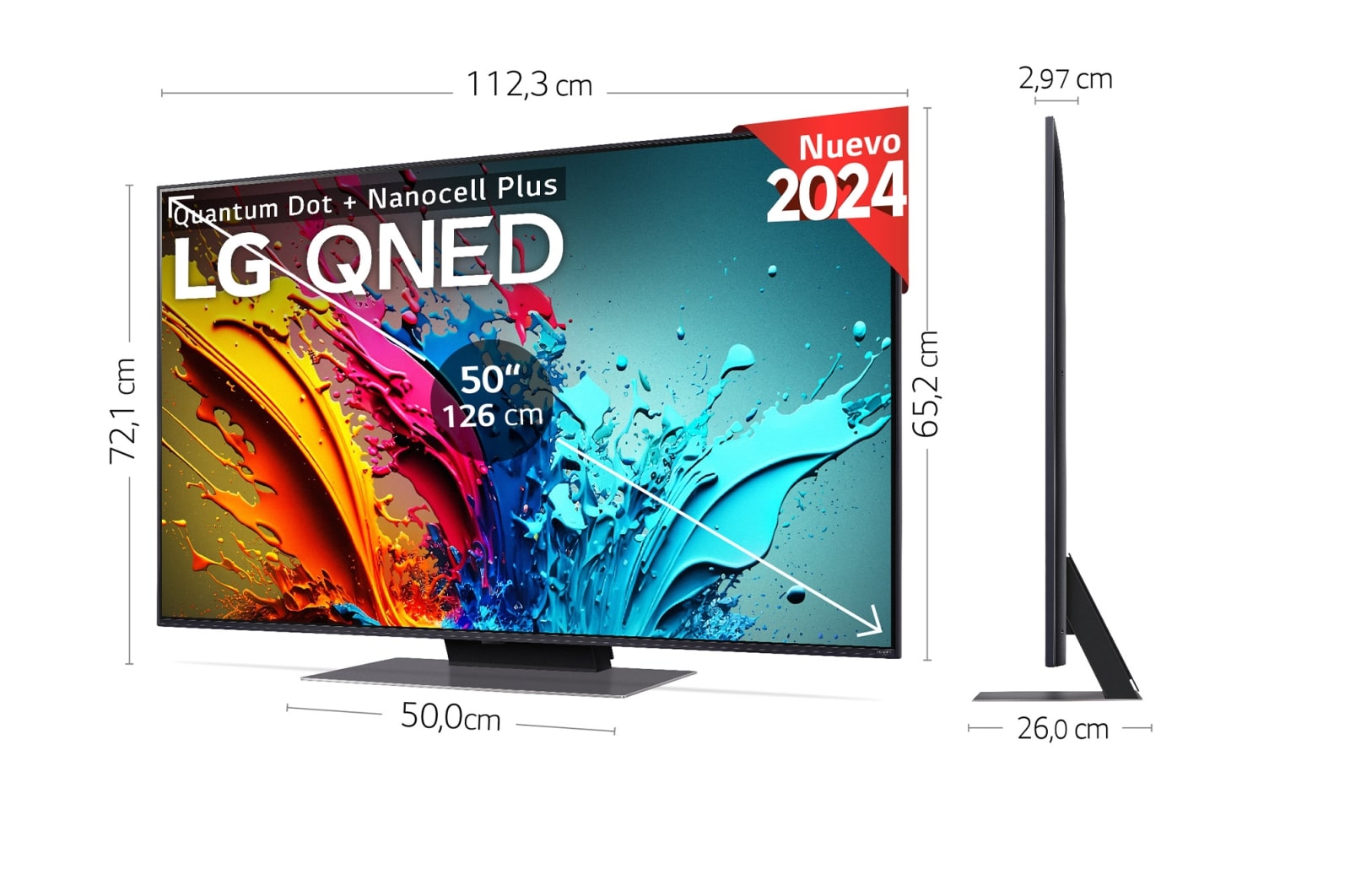 LG 65 pulgadas TV LG QNED 4K serie AI QNED86  con Smart TV WebOS24, 65QNED86T6A