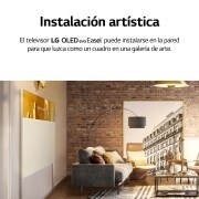 LG Televisor LG  4K OLED evo EASEL, Procesador Inteligente de Máxima Potencia 4K a9 Gen 5 con IA, compatible con el 100% de formatos HDR, HDR Dolby Vision y Dolby Atmos.  Smart TV webOS22. Exclusivo y elegante diseño en caballete., 65ART90E6QA