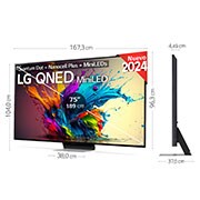 LG 75 pulgadas TV LG QNED MiniLED 4K serie AI QNED91  con Smart TV WebOS24, 75QNED91T6A