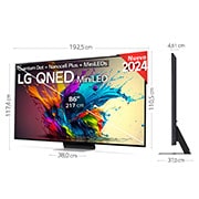 LG 86 pulgadas TV LG QNED MiniLED 4K serie AI QNED91  con Smart TV WebOS24, 86QNED91T6A