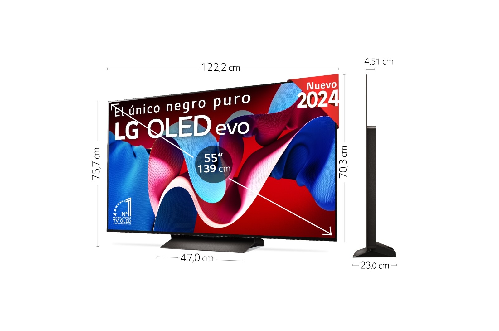 LG 55 pulgadas Smart TV LG OLED evo AI C4 4K 2024, OLED55C46LA