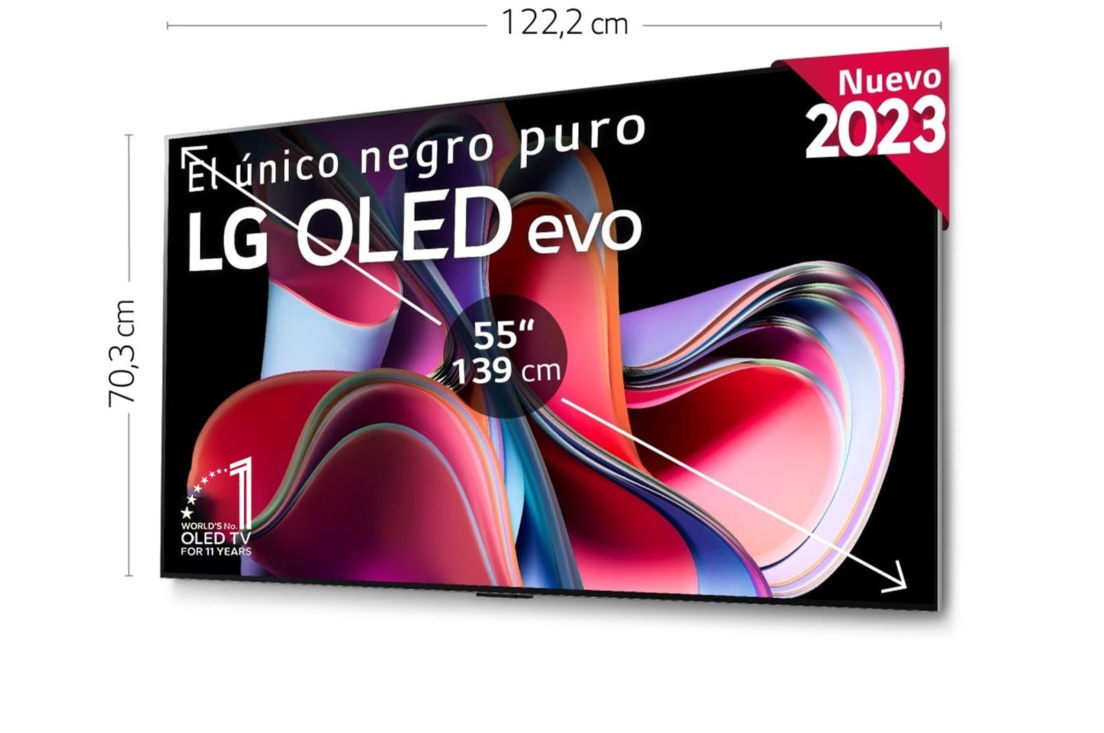 LG TV LG  OLED evo 4K de 55'' G3, Procesador Máxima Potencia, Dolby Vision / Dolby ATMOS, Smart TV webOS23, el mejor TV para Gaming. Perfecta Integración en Pared., OLED55G36LA