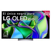 LG TV LG  OLED evo 4K de 65'' C3, Procesador Máxima Potencia, Dolby Vision / Dolby ATMOS, Smart TV webOS23, el mejor TV para Gaming., Front view with LG OLED evo and 10 Years World No.1 OLED Emblem on screen., OLED65C34LA