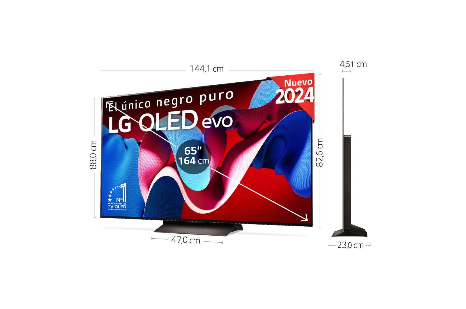 LG 65 pulgadas Smart TV LG OLED evo AI C4 4K 2024, OLED65C44LA