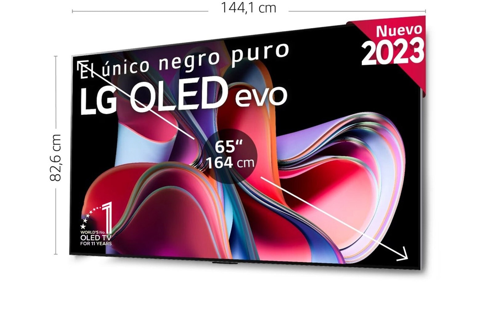 LG TV LG OLED evo 4K de 65'' G3, Procesador Máxima Potencia, Dolby Vision / Dolby ATMOS, Smart TV webOS23, el mejor TV para Gaming. Perfecta Integración en Pared., OLED65G36LA