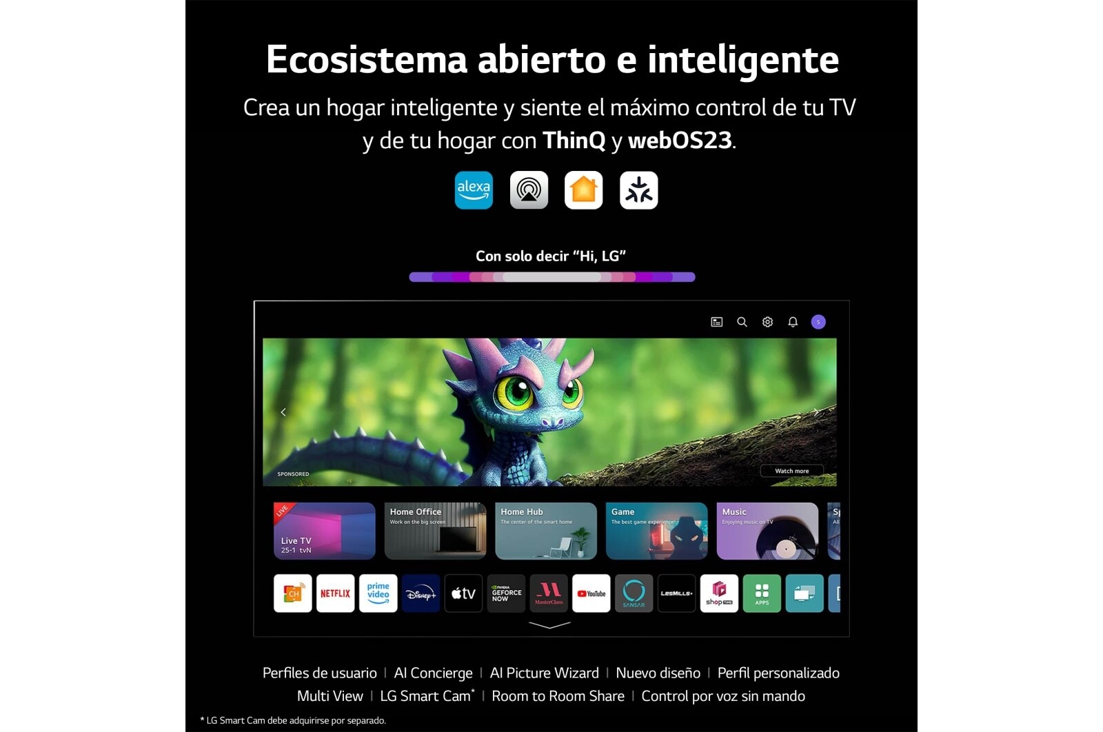 LG TV LG OLED evo 4K de 77'' G3, Procesador Máxima Potencia, Dolby Vision / Dolby ATMOS, Smart TV webOS23, el mejor TV para Gaming. Perfecta Integración en Pared., OLED77G36LA