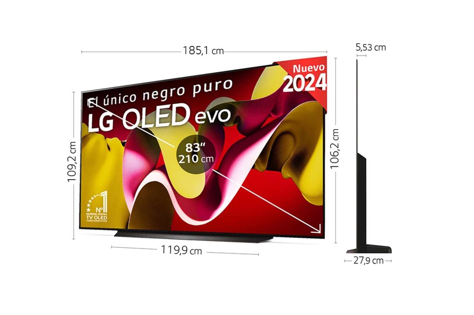 LG 83 pulgadas Smart TV LG OLED evo AI C4 4K 2024, OLED83C44LA