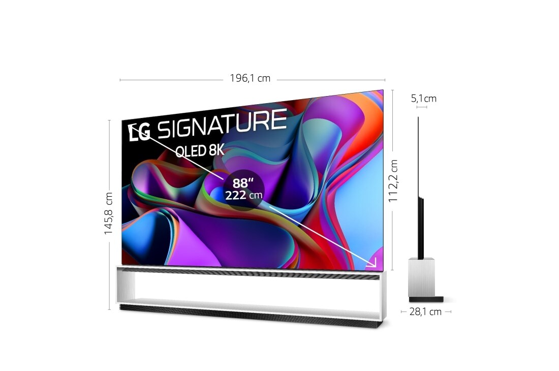 LG  TV LG SIGNATURE OLED evo 8K de 88'' Z3, Procesador Máxima Potencia, Dolby Vision / Dolby ATMOS, Smart TV webOS23, el mejor TV para Gaming., OLED88Z39LA