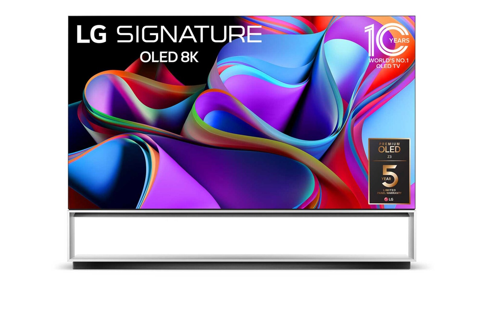 Vista frontal de  TV LG SIGNATURE OLED evo 8K de 88&#39;&#39; Z3, Procesador Máxima Potencia, Dolby Vision / Dolby ATMOS, Smart TV webOS23, el mejor TV para Gaming. OLED88Z39LA
