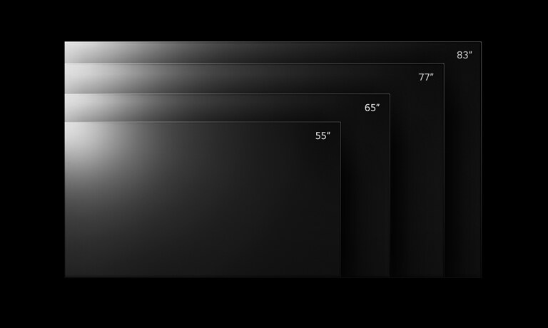 Serie de televisores LG OLED G2 disponible en varios tamaños, que van de las 55 a las 83 pulgadas
