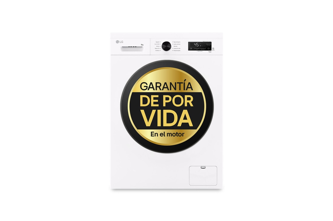 LG Lavadora eficiente 9kg, 1400rpm, A, con vapor, Serie 100, F4X1009NWB