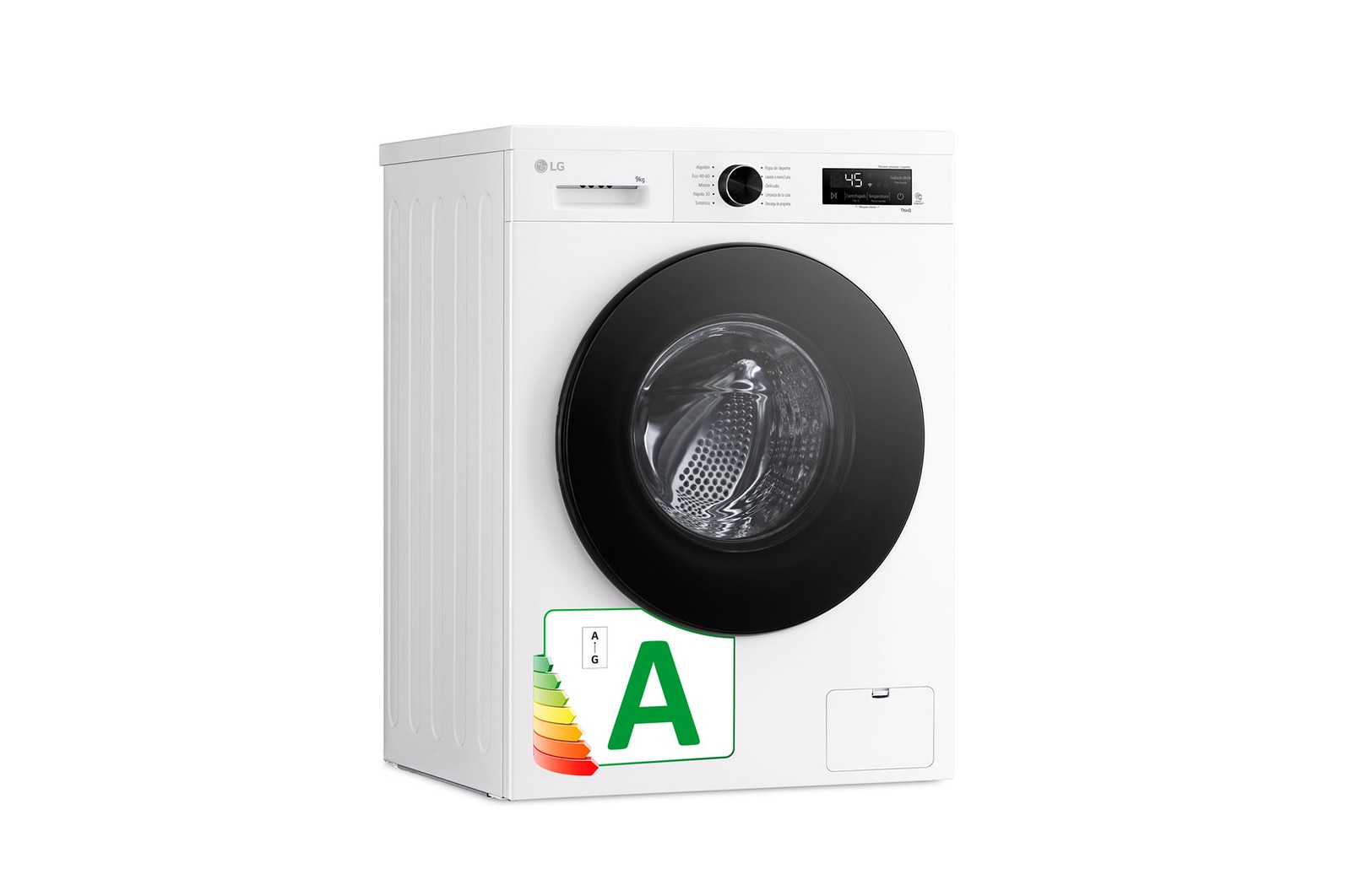 LG Lavadora eficiente 9kg, 1400rpm, A, con vapor, Serie 100, F4X1009NWB
