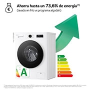 LG Lavadora eficiente 9kg, 1400rpm, A, con vapor, Serie 100, F4X1009NWB