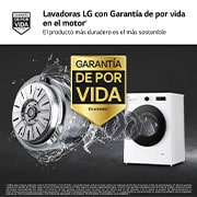 LG Lavadora eficiente 9kg, 1400rpm, A, con vapor, Serie 100, F4X1009NWB