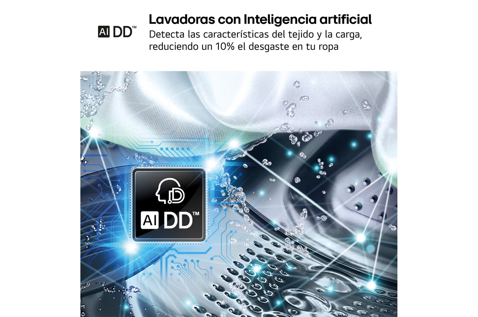 LG Lavadora eficiente 9kg, 1400rpm, A, con vapor, Serie 100, F4X1009NWB