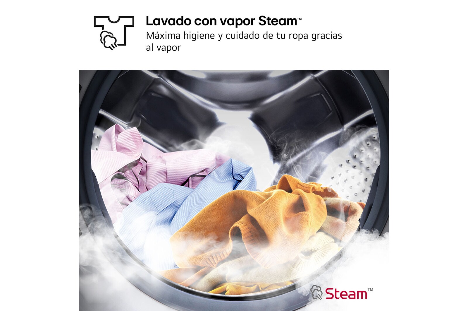 LG Lavadora eficiente 9kg, 1400rpm, A, con vapor, Serie 100, F4X1009NWB