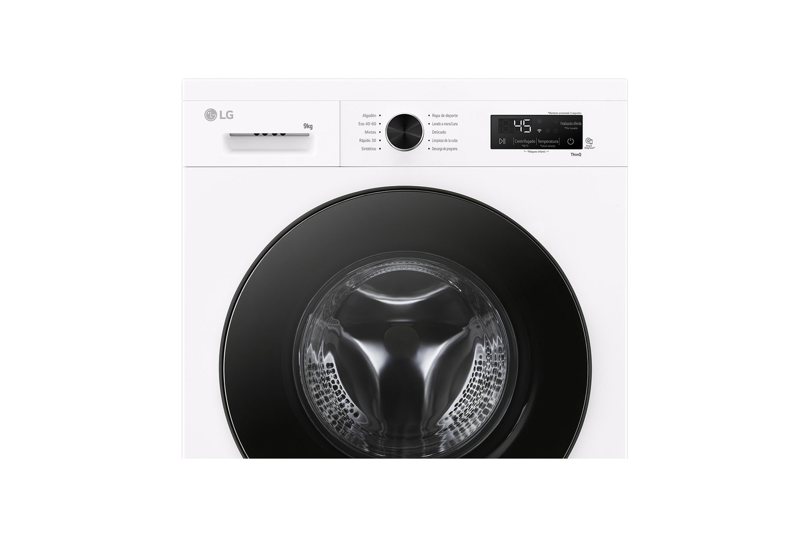 LG Lavadora eficiente 9kg, 1400rpm, A, con vapor, Serie 100, F4X1009NWB