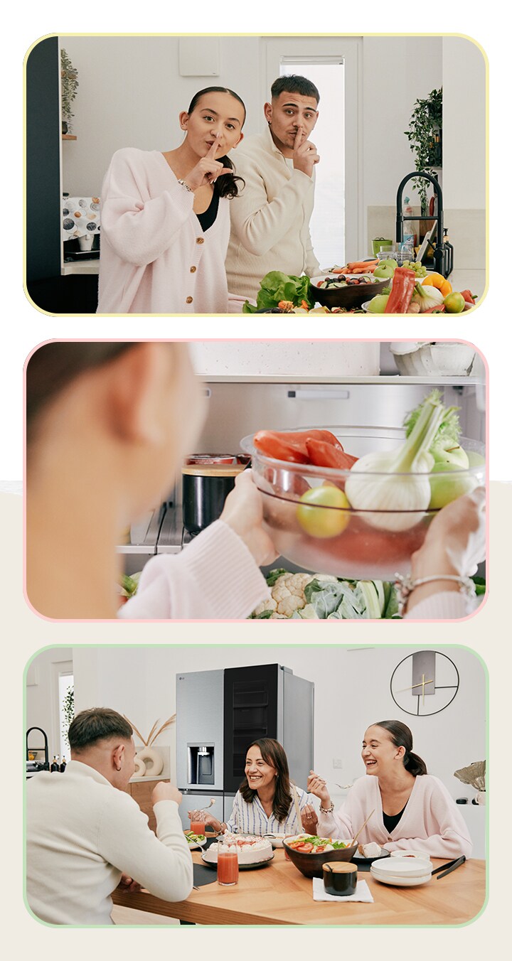 Imagen de hermanos cocinando juntos con alegría para preparar un plato que le encanta a su mamá.