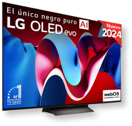 TV LG OLED evo que muestra un relleno de color vibrante.