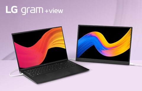 LG gram +view - Con la conexión USB Type-C™ podrás disfrutar fácilmente de un monitor dual.	