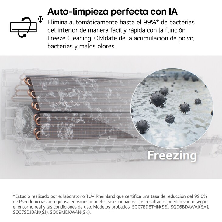 Close-up side view of LG ai air conditioner highlighting its vent details