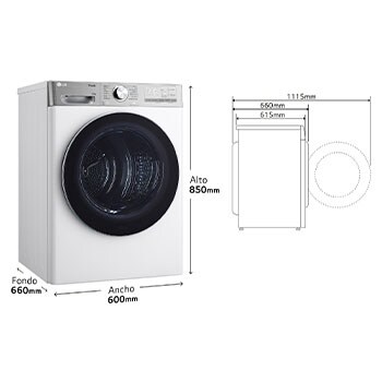 LG Secadora 10kg, C, con Bomba de calor Dual Inverter, Blanca , Serie 900, RH10V9AV2WR