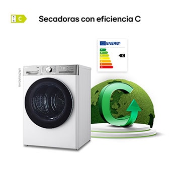 LG Secadora 10kg, C, con Bomba de calor Dual Inverter, Blanca , Serie 900, RH10V9AV2WR